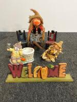 44-Piece Seasonal Holiday Decor Lot: Halloween, Thanksgiving, Christmas Figurines & Village Houses - 15
