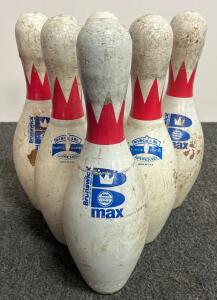 Brunswick B Max Ten-Pin Bowling Pins, Plastic Coated, ABC/WIBC Approved, Set of 6, USA Made