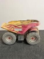Tonka Large Plastic Toy Dump Truck with Flame Decals and Movable Bed - 4