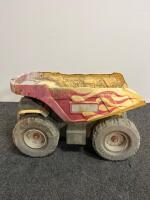 Tonka Large Plastic Toy Dump Truck with Flame Decals and Movable Bed - 6