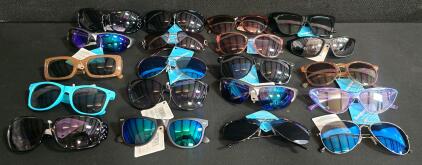 Assorted Lot of 20 New Sunglasses &ndash; Various Styles & Colors, 100% UV Protection