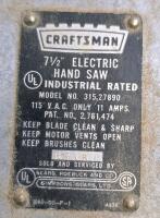 (2) Craftsman Electric Circular Saws, 7.5" and 7.25" *Both Work - 3