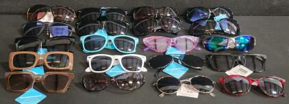 Large Lot of 20 Sunglasses Assorted Styles 100% UV Protection New With Tags Mixed Colors/Frames