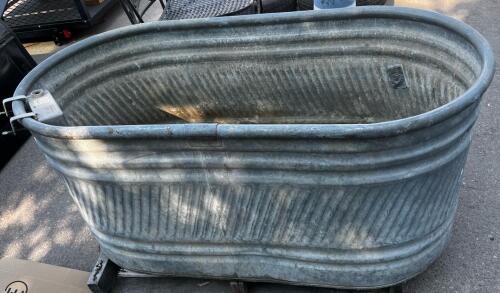 150 Gallon Galvanized Steel Livestock Water Trough with Float Valve, 60"x24"x24", RE 2241