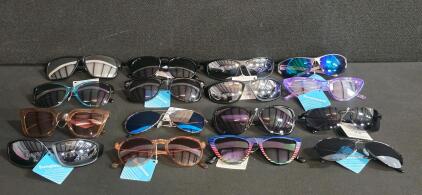Lot of 16 Assorted Sunglasses, Mixed Styles & Colors, 100% UVA/UVB Protection, New with Tags