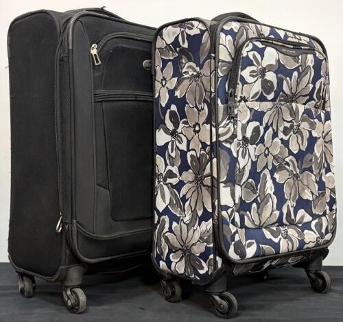 American Tourister Black Spinner & Skyline Floral Carry-On 4-Wheel Luggage Set