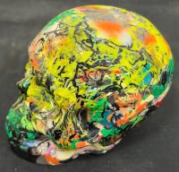 Mixed Industrial Lot: Lifting Hook, Steel Bracket, Railroad Rail & Spike, Resin Art Skull - 5