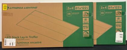 (2) Lithonia Lighting STAKS 2X4 LED Troffers, 4000-6000 Lumens, 3500K-5000K, 31-49W, Dimmable