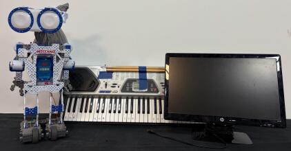 HP 2311x 23" Monitor, Meccano G15 Robot, RadioShack MD-982 61-Key Keyboard