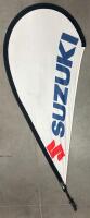 Suzuki & BRP Teardrop Feather Flags, 7ft Tall, Aluminum Poles, Polyester Fabric, Set of 2 - 2