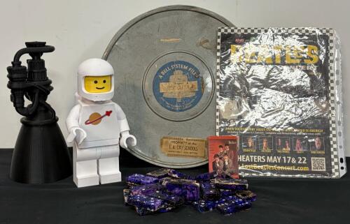 Beatles "Lost Concert" Poster, LEGO Spaceman, Bell 16mm Film, Rocket Model, Resin Domino Set Lot