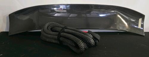 1" x 30' Kinetic Recovery Rope, 72,000 lb Break Strength, Abrasion Sleeve, Black/Red; Carbon Fiber Spoiler
