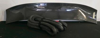1" x 30' Kinetic Recovery Rope, 72,000 lb Break Strength, Abrasion Sleeve, Black/Red; Carbon Fiber Spoiler