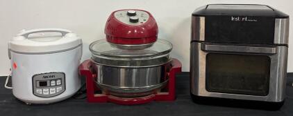 Instant Vortex Plus 10-Quart Air Fryer Oven, Aroma Rice Cooker & Halogen Convection Oven Lot