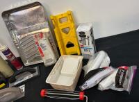 Assorted Home Improvement Tools Lot: Wooster Paint Tray, Anvil Float, Project Source Drop Cloth - 2