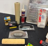 Assorted Home Improvement Tools Lot: Wooster Paint Tray, Anvil Float, Project Source Drop Cloth - 3