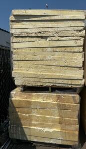 Pallet of Rigid Polyiso Foam Insulation Boards, 4x8 ft, 2-4 in Thick, 16 Boards, ~512 Sq Ft