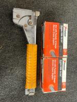 Mixed Hand Tools & Cable Installation Lot: Omega Toolbox, CLC Belt, 2x RG6 Coax Cables, Hampton Bay Timer - 2