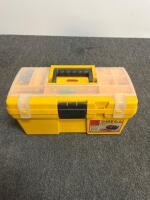 Mixed Hand Tools & Cable Installation Lot: Omega Toolbox, CLC Belt, 2x RG6 Coax Cables, Hampton Bay Timer - 11