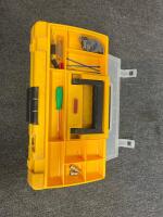 Mixed Hand Tools & Cable Installation Lot: Omega Toolbox, CLC Belt, 2x RG6 Coax Cables, Hampton Bay Timer - 12