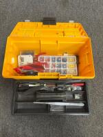 Mixed Hand Tools & Cable Installation Lot: Omega Toolbox, CLC Belt, 2x RG6 Coax Cables, Hampton Bay Timer - 13
