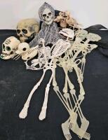 Large Lot Halloween & Autumn Decor - Skulls, Pumpkin Bowls, Candle Kits, Figurines, Crafts - 7
