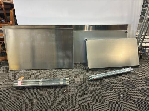 8ft Stainless Steel Work Table Components, Galvanized Steel Legs