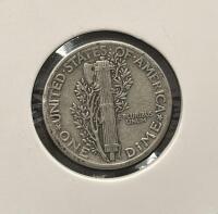 1942 & 1943 Mercury Silver Dimes, Philadelphia Mint, 90% Silver, Circulated, Lot Of 2 Coins - 5