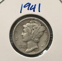 1940-S & 1941-S Mercury Dime Pair, 90% Silver, San Francisco Mint, Circulated, US Coins - 4