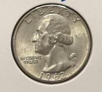 1962-D Washington Quarter, 90% Silver, Denver Mint, In 2x2 Holder - 3