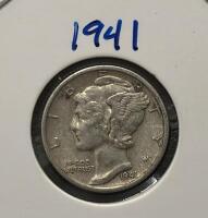 1940-S & 1941-S Mercury Dimes &ndash; 90% Silver, Circulated, San Francisco Mint, 2-Coins - 4