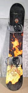 (1) Full Throttle Energy Drink Promotional Snowboard W/ Head Bindings, 60"L X 11"W