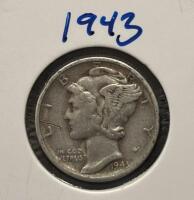 1937 Philadelphia & 1943-S San Francisco Mercury Silver Dimes, 90% Silver, Winged Liberty - 4