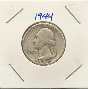 1944 Washington Quarter Silver 25&cent; &ndash; Circulated, Red Reverse Marking, In Cardboard Flip