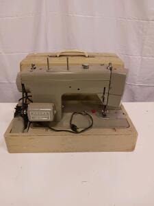 Sears Kenmore Vintage Electric Sewing Machine 120V 1A w/ Hard Case, Model 158 Series