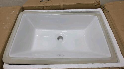 James Martin Vanities SNK-RCT-WHT Rectangular Ceramic Undermount Sink, 19.7" x 14" x 5.7"