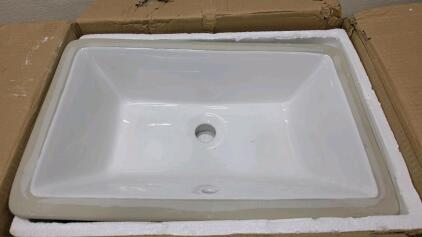 James Martin Vanities SNK-RCT-WHT Rectangular Ceramic Undermount Sink, 19.7" x 14" x 5.7"
