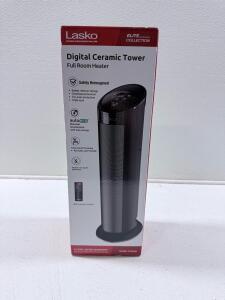 Lasko CT22495 Digital Ceramic Tower Heater, 1500W, 3 Heat Settings, Remote Control