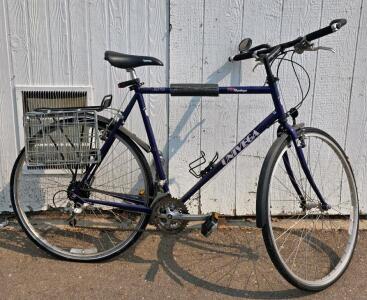 Univega Via Montagna Hybrid Bike, Steel Frame, 21-Speed, Cargo Rack With Baskets, 700c Wheels