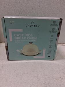 Crofton Cast Iron Bread Oven White Enamel, 11" Diameter, 3.1 Qt, 482&deg;F Oven Safe, Original Box