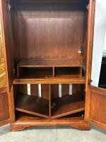 Large Cherry Wood Entertainment Armoire, Swing Doors, TV Cabinet, Cable Management, 78"x46"x24" - 2