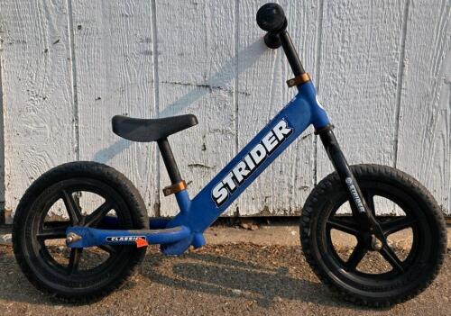 Strider 12 Classic Balance Bike, Blue, Steel Frame, 12" Wheels, No-Pedal Design