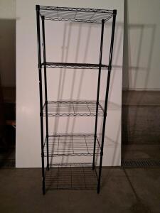 Black Metal 5-Shelf Wire Shelving Rack, 24"x14"x60", Adjustable, Free-Standing
