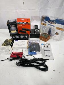 Brand New Fire TV Stick, Working ZTE Flip Phone, 256MB USB Drive, Brand New iHome Speaker