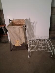 Disney Simba Lion King Nursery Laundry Hamper + 2-Tier White Metal Shoe Rack, Collapsible