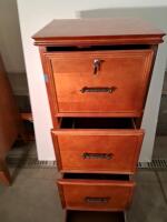 4-Drawer Wooden Vertical Filing Cabinet with Lock, Medium Brown Finish, 54"x21"x18" - 2