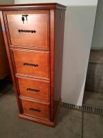 4-Drawer Wooden Vertical Filing Cabinet with Lock, Medium Brown Finish, 54"x21"x18" - 3