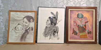 (3) Native American Wall Art Prints