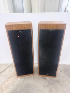 KLH Vintage Floor-Standing Speakers, Wood Veneer, Classic Design, Estimated 27"x13"x11", Pair