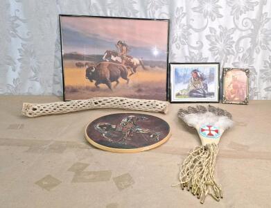 (5) Pieces Of Native American Wall Art
